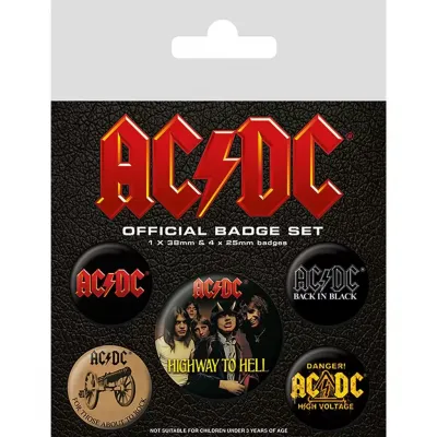 Acdc pack de 5 badges