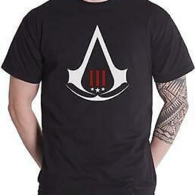 Assassin s creed 3 t shirt black crest logo xl