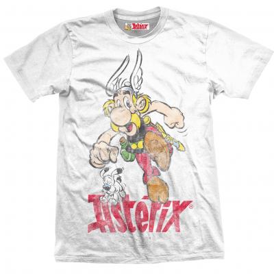 Asterix obelix t shirt running boy vintage white