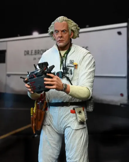 Back to the future ultimate doc brown 1985 figurine articulee 18cm 2