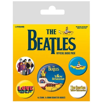 Beatles yellow submarine pack de 5 badges
