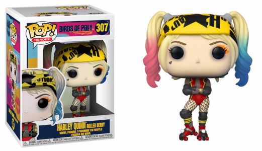 Birds of prey bobble head pop n 307 harley quinn roller derby