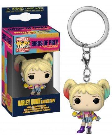 Birds of prey pocket pop keychains harley quinn caution tape 4cm