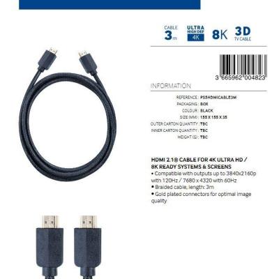 Cable hdm 2 1 4k ultra hd 8k 3m