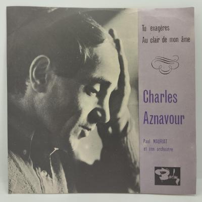 Charles aznavour tu exageres single vinyle 45t occasion