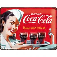 Coca cola 1960 waitress plaque metal 30x40cm
