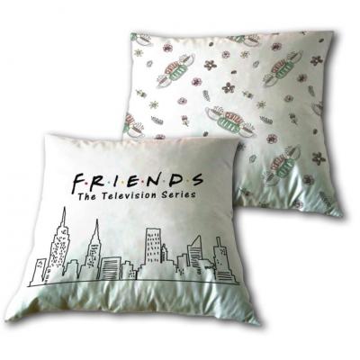 Coussin friends 35 x 35 cm polyester blanc