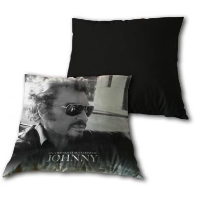 Coussin johnny hallyday lunettes 40 cm