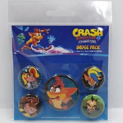 Crash bandicoot pack de 5 badges