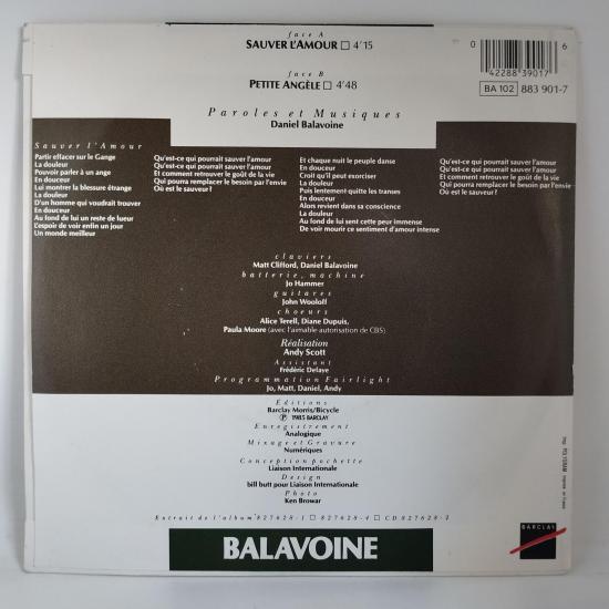 Danie balavoine sauver l amour single vinyle 45t occasion 1