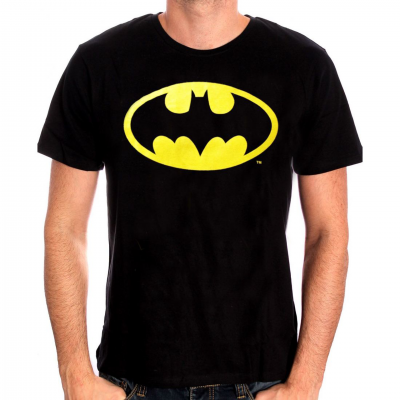 Dc comics batman classic logo black t shirt l
