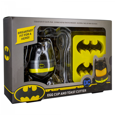 Dc comics batman egg cup and toast cutter