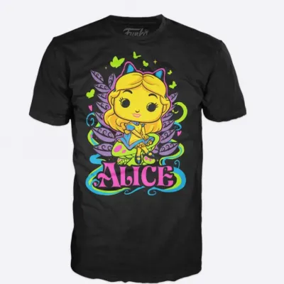 Disney alice t shirt pop blacklight s