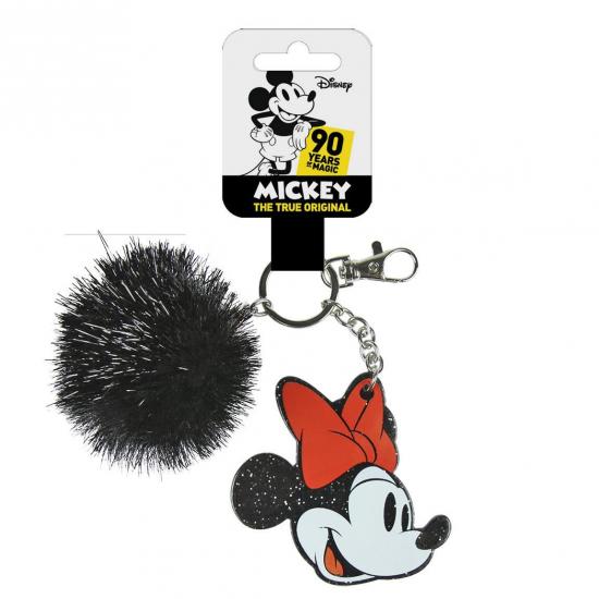 Disney minnie porte cles avec pompon tete couleur