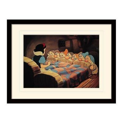 Disney mounted framed 30x40 print snow white bed