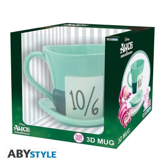 Disney mug 3d alice chapeau chapelier fou x2