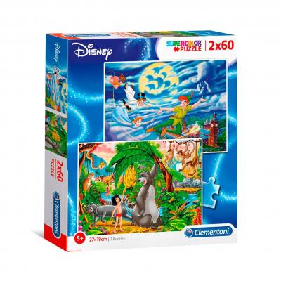 Disney peter pan et le livre de la jungle 2 puzzle 60p
