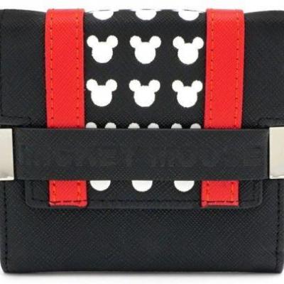 Disney portefeuille triptyque mickey red stripe loungefly