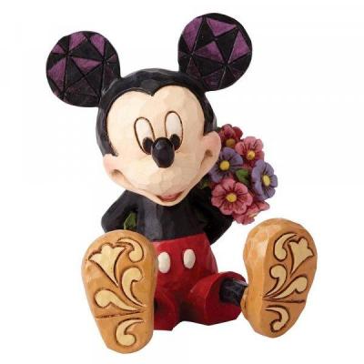 Disney traditions mickey mouse w flowers mini figurine 7x5 5x5