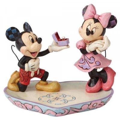Disney traditions mickey proposing to minnie mouse figurine 15cm