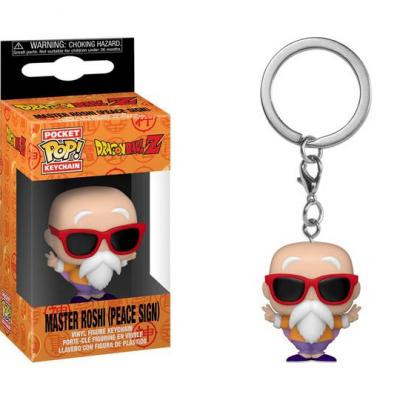 Dragon ball z pocket pop keychain master rochi peace sign