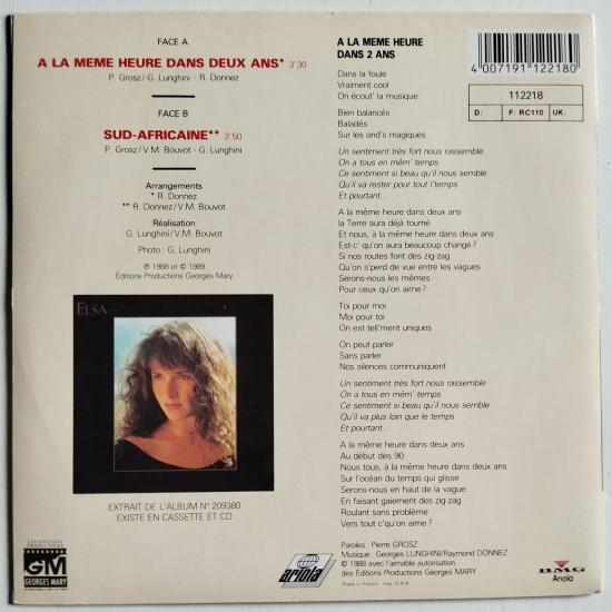 Elsa a la meme heure dans deux ans single vinyle 45t occasion 1