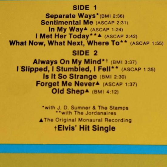 Elvis presley separate ways album vinyle occasion 2