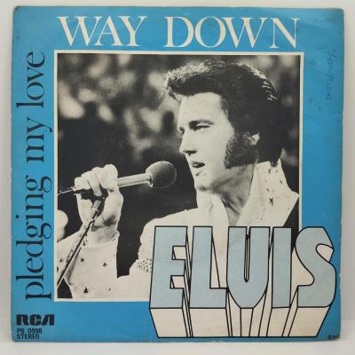 Elvis presley way down pressage belgique single vinyle 45t occasion