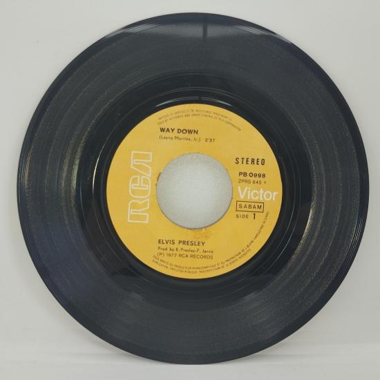 Elvis presley way down pressage belgique single vinyle 45t occasion 2