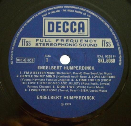 Engelbert humperdinck album vinyle pressage u k occasion 3