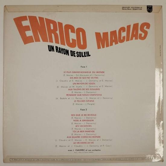 Enrico macias un rayon de soleil album vinyle occasion 1