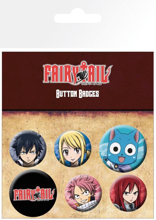 Fairy tail characters pack de 5 badges