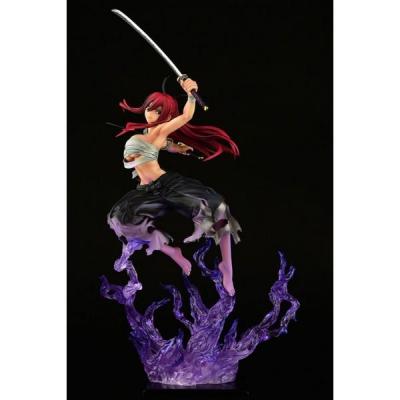 Fairy tail erza scarlet samurai ver shikkoku statuette orcatoys 43cm