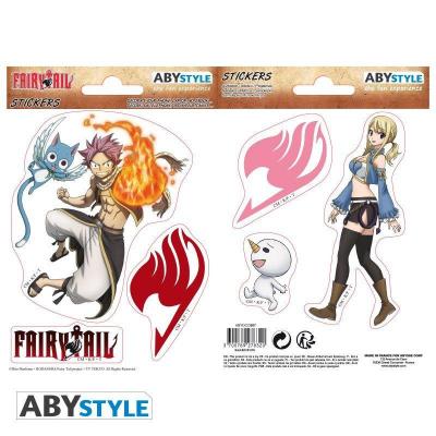 Fairy tail stickers 16x11cm 2 planches natsu lucy