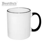 Fre pm mug blanc eco 330 ml avec anse noire avec boite sublimation transfert thermique 2272 2