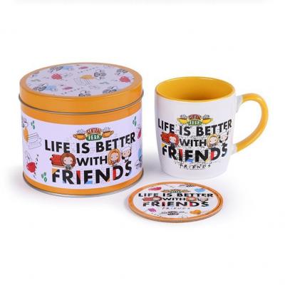 Friends life is better box metal mug sous verre