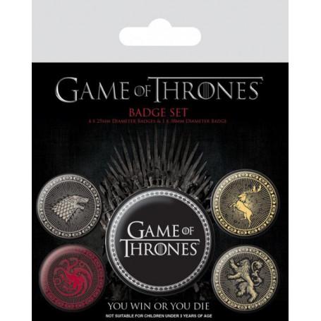 Game of thrones pack 5 badges the four great houses