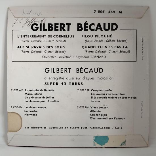 Gilbert becaud l enterrement de cornelius single vinyle ep occasion 1