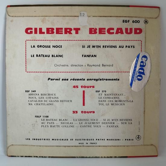 Gilbert becaud la grosse noce single vinyle ep occasion 1