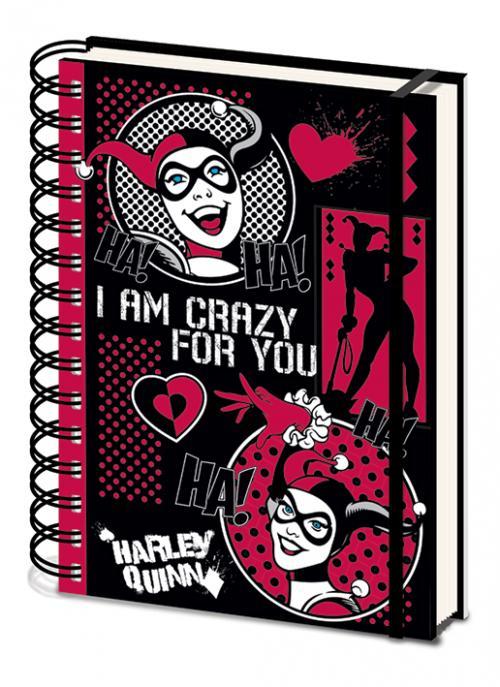 Harley quinn i m crazy for you notebook a5