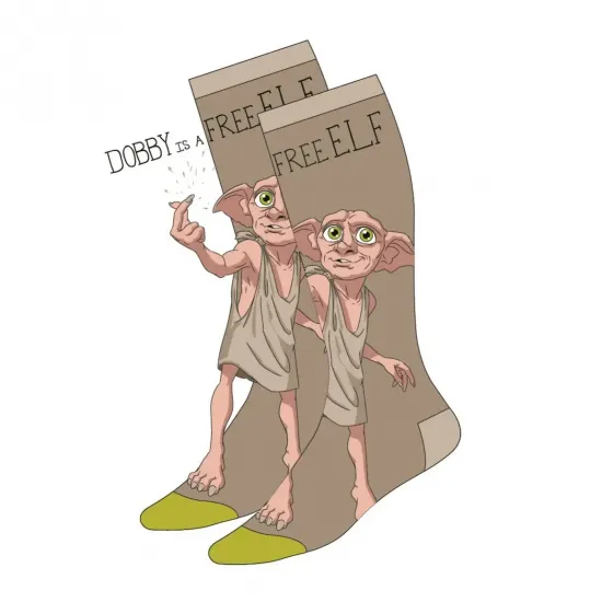 Harry potter dobby free elf 1 paire de chaussettes taille 35 41