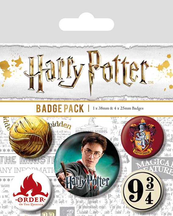 Harry potter pack 5 badges gryffindor