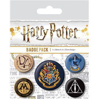 Harry potter pack 5 badges hogwarts