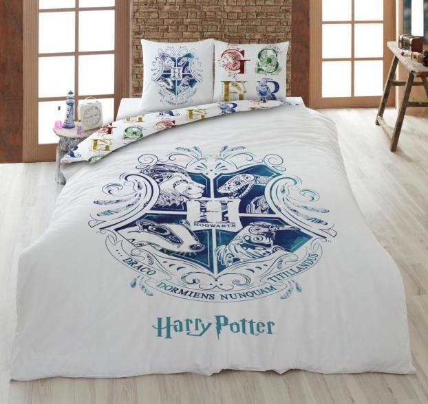 Harry potter parure de lit 200x200cm hogwarts w 100 coton