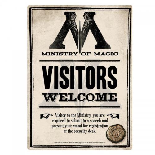Harry potter plaque metal 21 x 15 ministry of magic