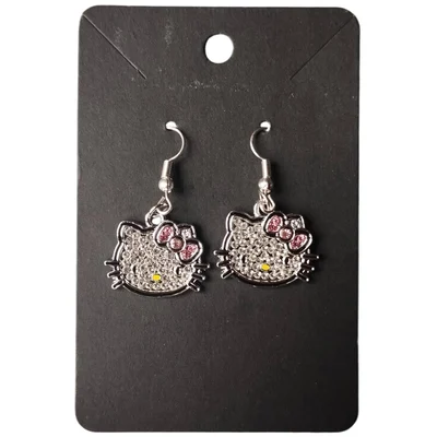 Hello kitty boucles d oreilles strass