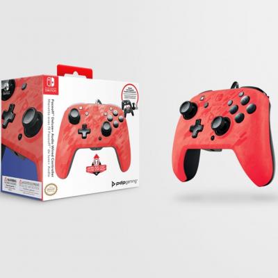 Official Faceoff Deluxe+ Audio Wired Red Controller