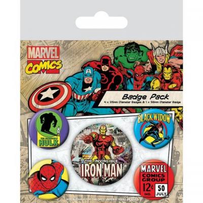 MARVEL - Comics - Pack de 5 badges
