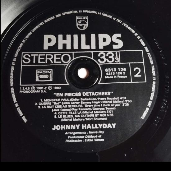 Johnny hallyday en pieces detachees album vinyle occasion 4