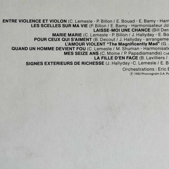 Johnny hallyday entre violence et violon album vinyle occasion 2